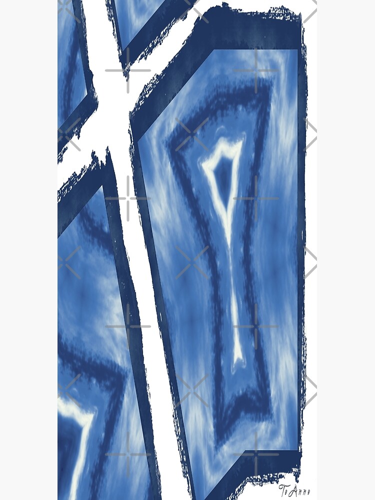 Blue and white abstract art by TeAnne