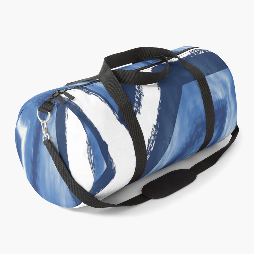 Blue and white abstract art Duffle Bag