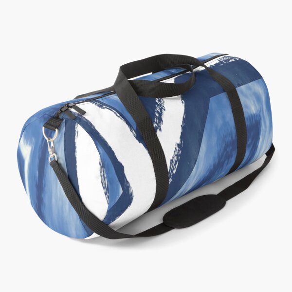Blue and white abstract art Duffle Bag