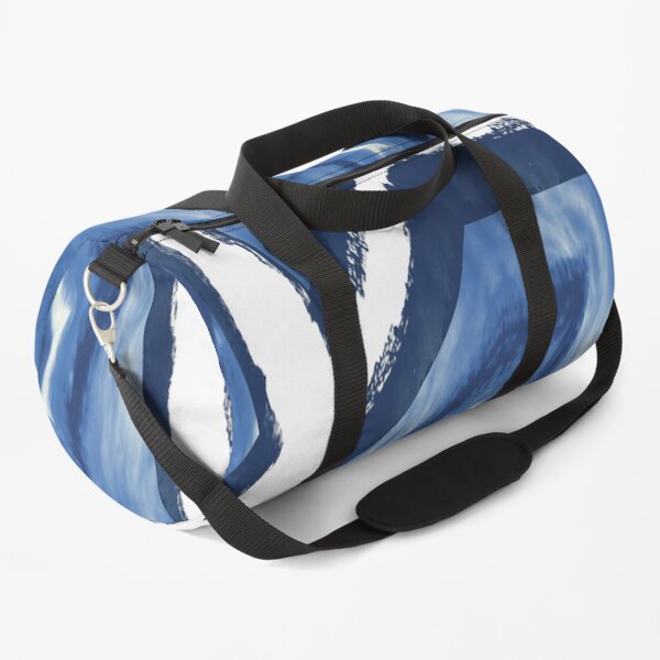 Blue and white pattern digital from photograph Duffle Bag