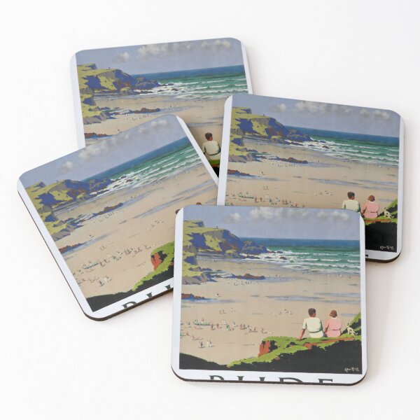 Item preview, Bude vintage travel poster designed and sold by stickart-marek.
