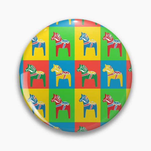 Item preview, Dala Horses Dalarna Squares Sweden Horse Dalecarlian Swedish Colorful designed and sold by funnytshirtemp.
