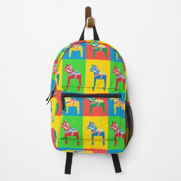 Item preview, Dala Horses Dalarna Squares Sweden Horse Dalecarlian Swedish Colorful designed and sold by funnytshirtemp.