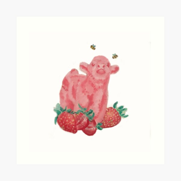 fluffy strawberry cow | Poster