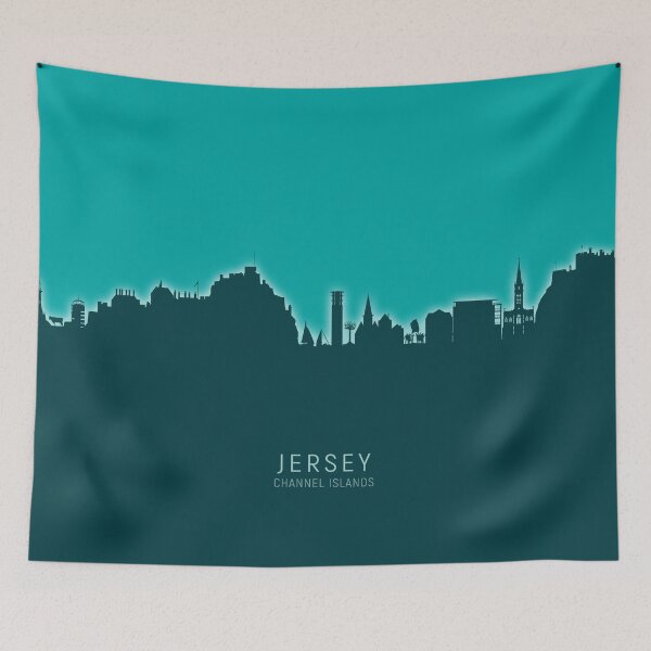 Item preview, Jersey Channel Islands Skyline designed and sold by ArtPrints.