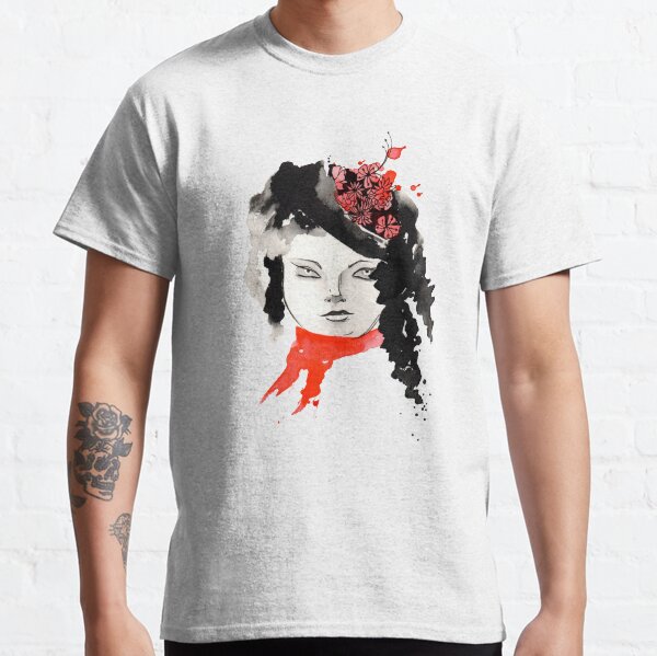Winter Watercolor Girl Classic T-Shirt