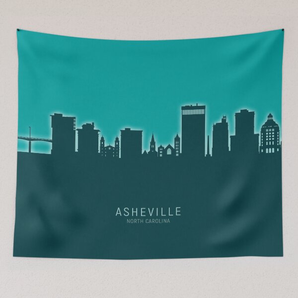 Item preview, Asheville North Carolina Skyline designed and sold by ArtPrints.