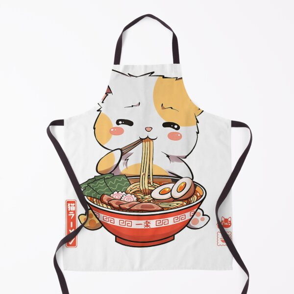 Kawaii Neko Ramen Cute Ramen Cat Japanese Noodle Funny Anime Apron