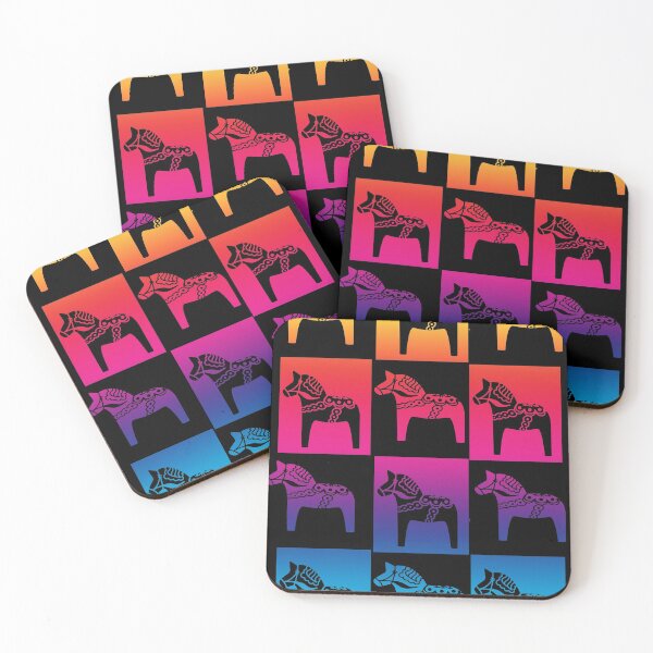 Item preview, Dala Horse Swedish Symbol Dalahost Equestrian Horse Lovers Rainbow designed and sold by funnytshirtemp.