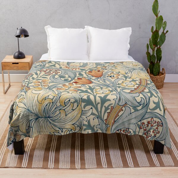 Item preview, Morris Floral Flowers and Leaves Pattern (blue, cream) designed and sold by thelittlebat.