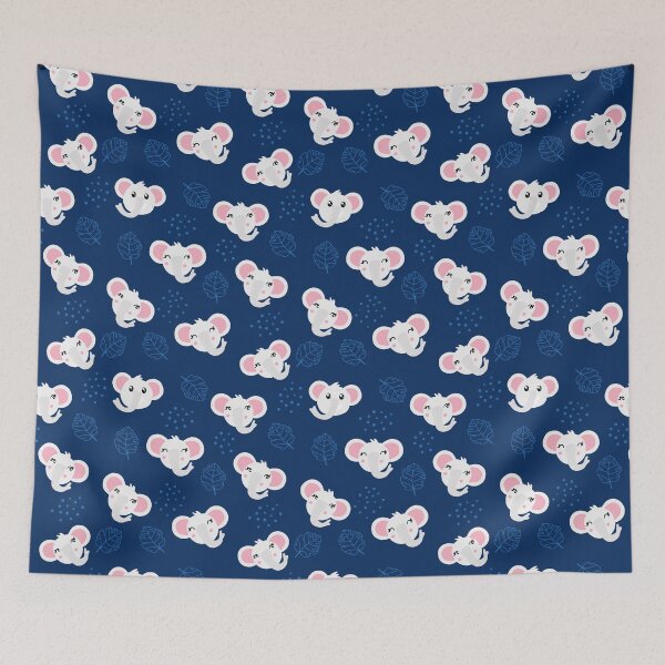 Item preview, Happy blue elephants designed and sold by Katbydesign.