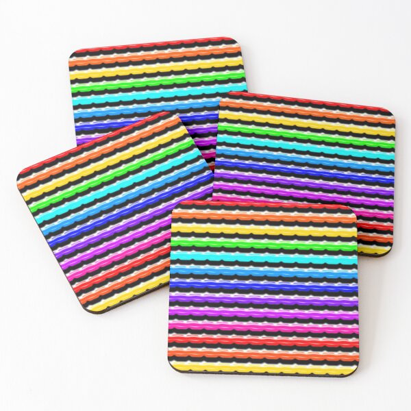 Item preview, Rainbow colored patterned lines with textures and shadows designed and sold by With My Hands By K.