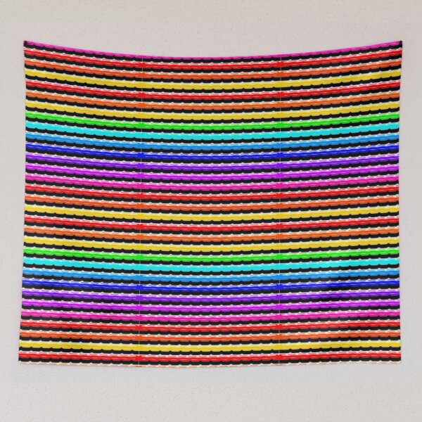 Item preview, Rainbow colored patterned lines with textures and shadows designed and sold by With My Hands By K.