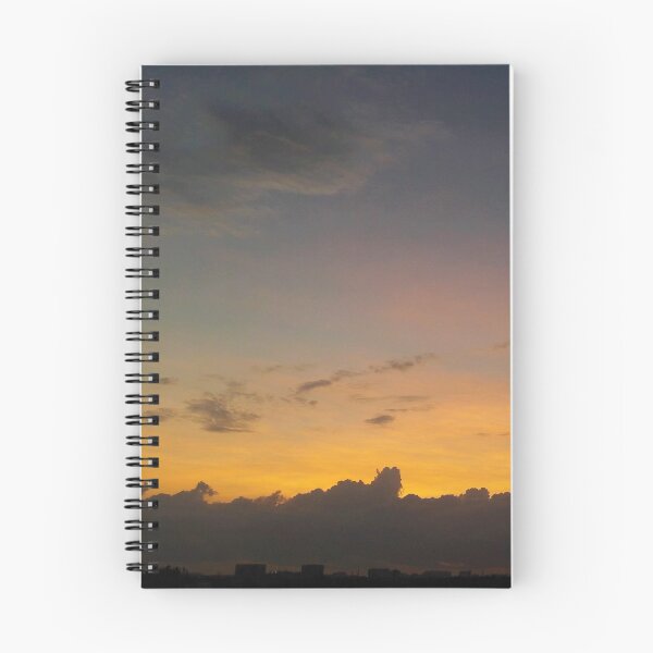 Item preview, Pink orange sunset and grey clouds designed and sold by PrakritiPrints.