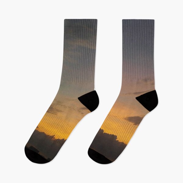 Item preview, Pink orange sunset and grey clouds designed and sold by PrakritiPrints.