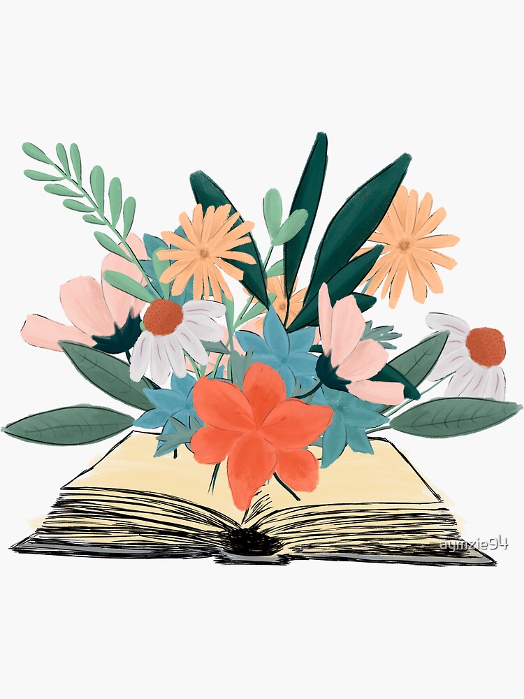 Floral Book Sticker