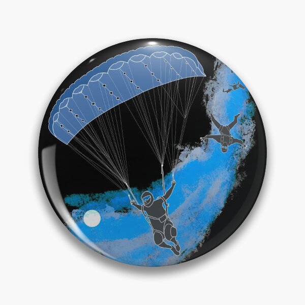 Item preview, Multiple skydivers on blue swoosh designed and sold by FatSlugDesigns.