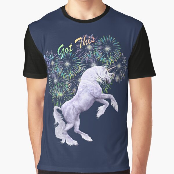 Unicorn Fireworks Inspirational Art Graphic T-Shirt