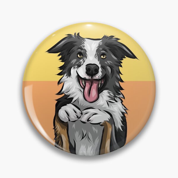 Item preview, Cute Border Collie | Cute Dog Art | Yellow Background designed and sold by shirinsart.