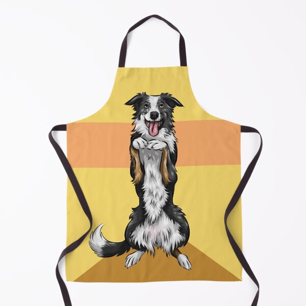 Item preview, Cute Border Collie | Cute Dog Art | Yellow Background designed and sold by shirinsart.
