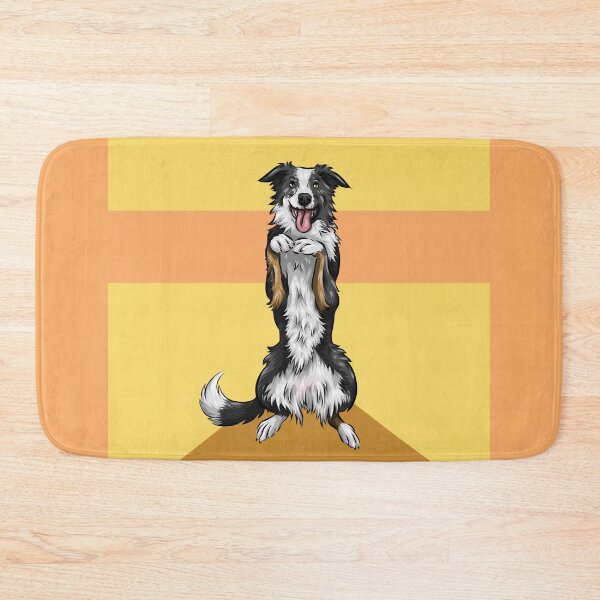 Item preview, Cute Border Collie | Cute Dog Art | Yellow Background designed and sold by shirinsart.