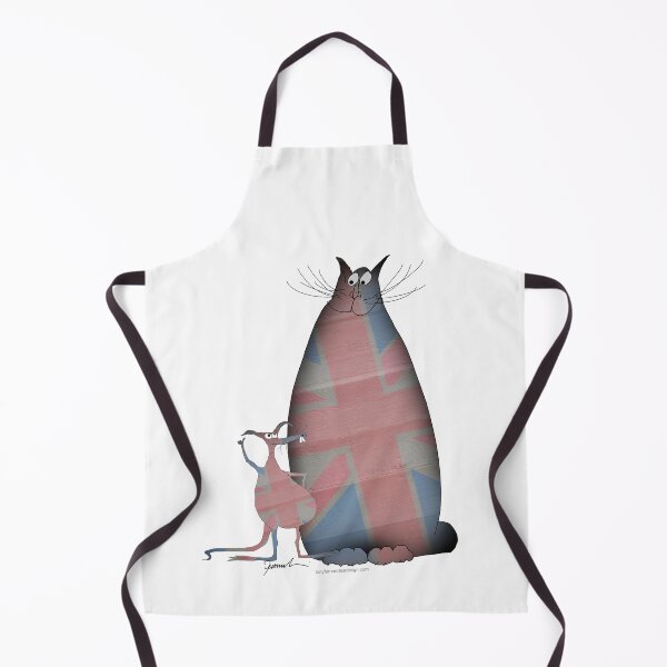 Shabby Chic Union Jack Cat and Mouse Apron
