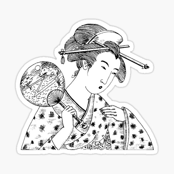 Japan, Japanese Woman Sticker