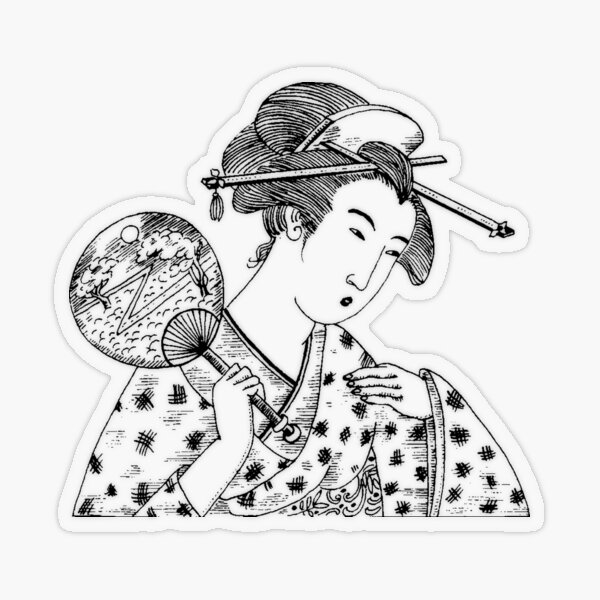 Japan, Japanese Woman Transparent Sticker