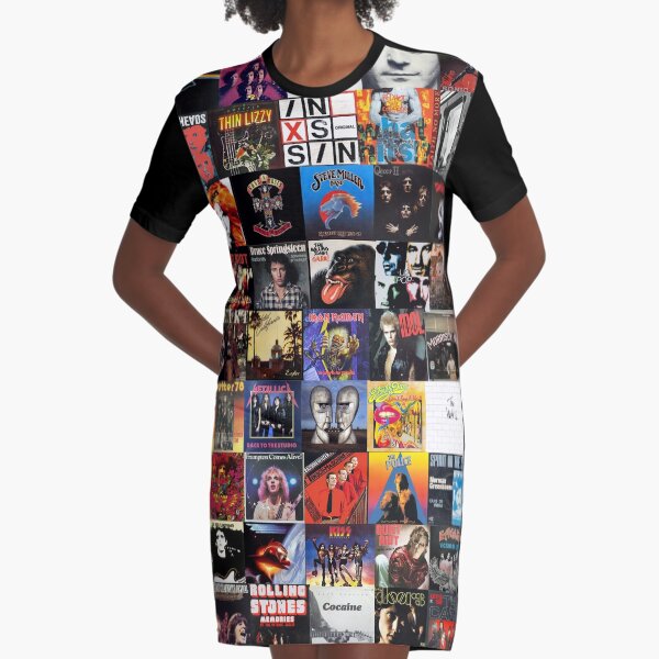 Dieses Kunstwerk wurde von meiner Mühe inspiriert, die mir seine alten Alben zeigte.
Rock and Roll wird niemals sterben ...... Whoooo ... lol T-Shirt Kleid