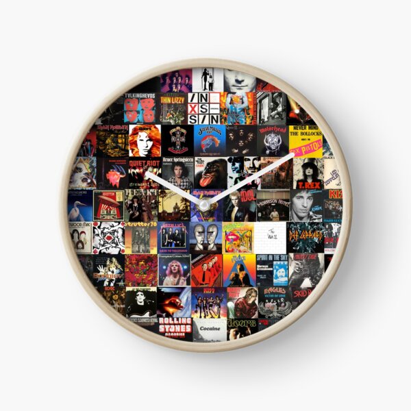 Rock Vinyl Collage Clock