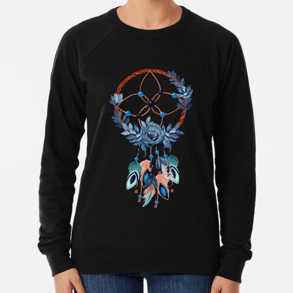 Watercolor Floral Dreamcatcher Boho Lightweight Sweatshirt