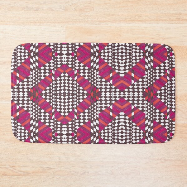 Item preview, Striped and Checkered Orange / Pink Experimental Design - Cool Abstract Uneven Pattern designed and sold by ckylin.
