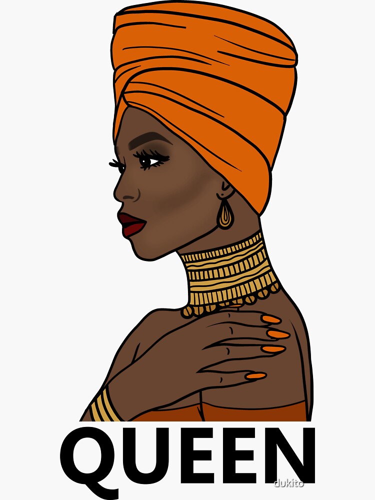 Afro African Queen Black Girl Magic Melanin Sticker By Dukito