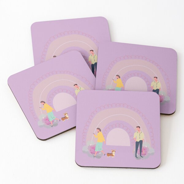 Item preview, Boy and Girl Purple Rainbow With Corgi designed and sold by writetyperr.