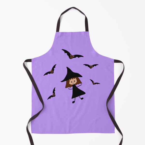 Item preview, Happy Brunette Witch Girl Dancing with Bats (purple background) designed and sold by nutmegfairy.