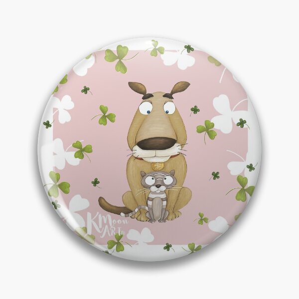 Item preview, Best Friends (Dog & Cat) Pink designed and sold by kmoonart.