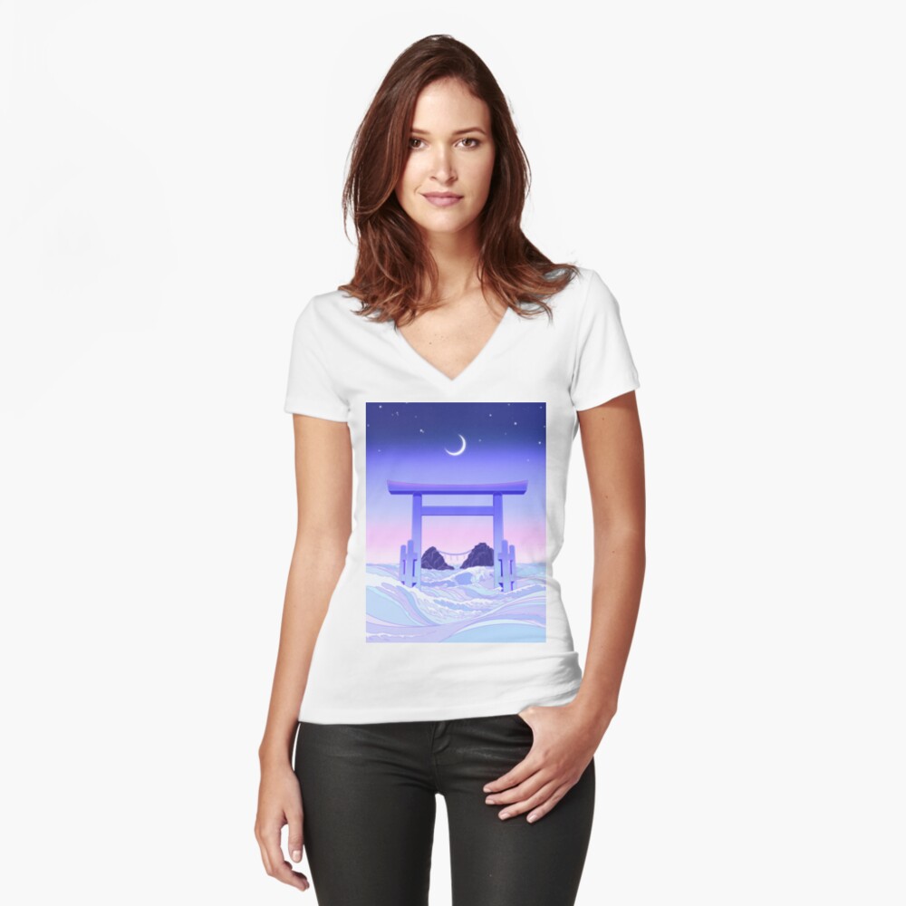 Vista previa del artículo con la obra «Camiseta entallada de cuello en V», diseñado y vendido por EloraPautrat.