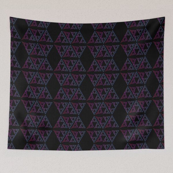 Item preview, Fractal Triangles Geometrical Checkered Gradient - Blue to Purple Geometric Design designed and sold by ckylin.