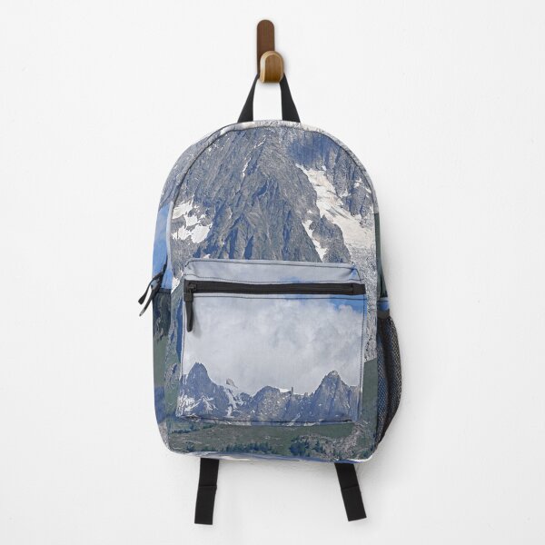 Item preview, Snowy Mountain Peaks Green Meadows Alpine Landscape designed and sold by Anna Lemos.