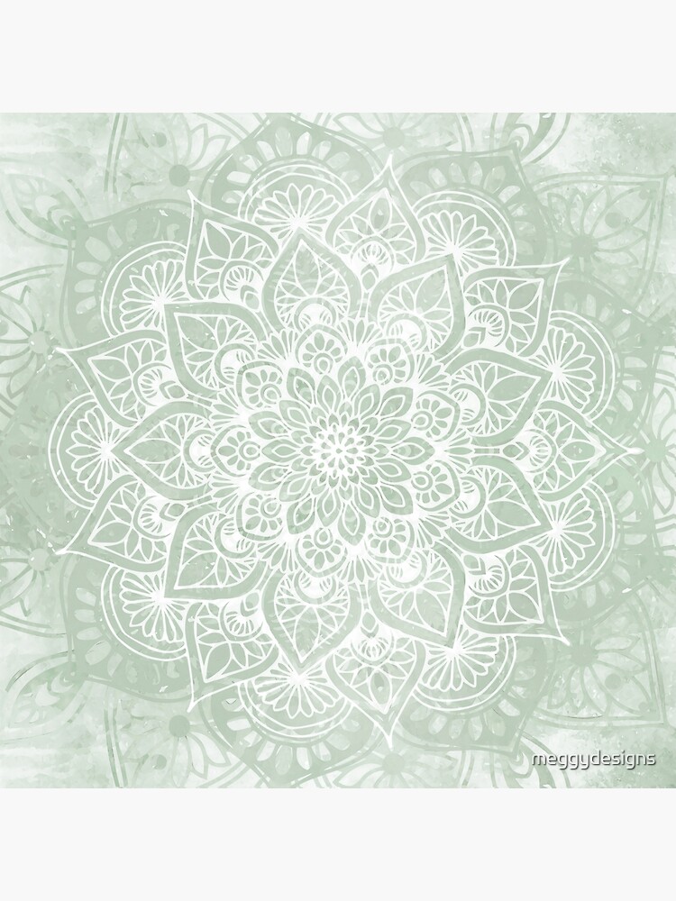 Mandala, Yoga Love, Sage Green, Boho Art Poster for Sale by meggydesigns