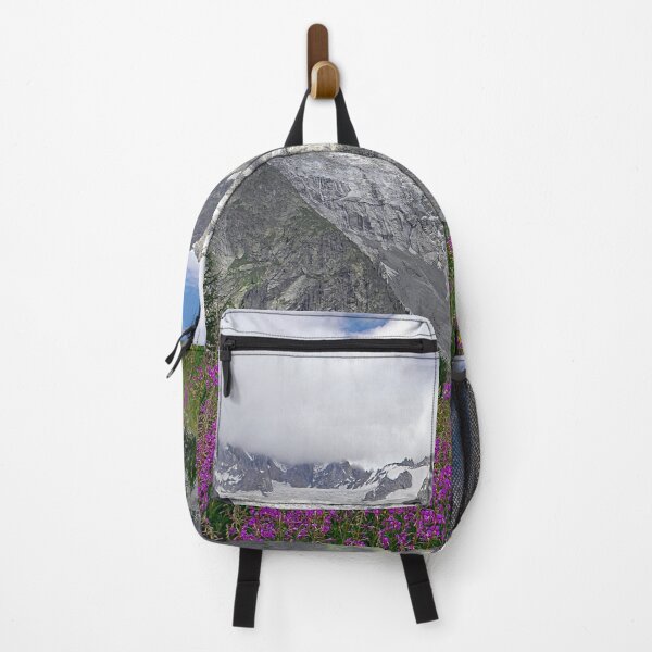 Item preview, Flowering Meadows Snowy Mountains Summer Alpine Landscape designed and sold by Anna Lemos.