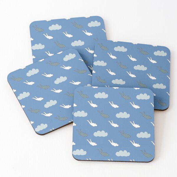 Item preview, Blue skydiver pattern with clouds designed and sold by FatSlugDesigns.