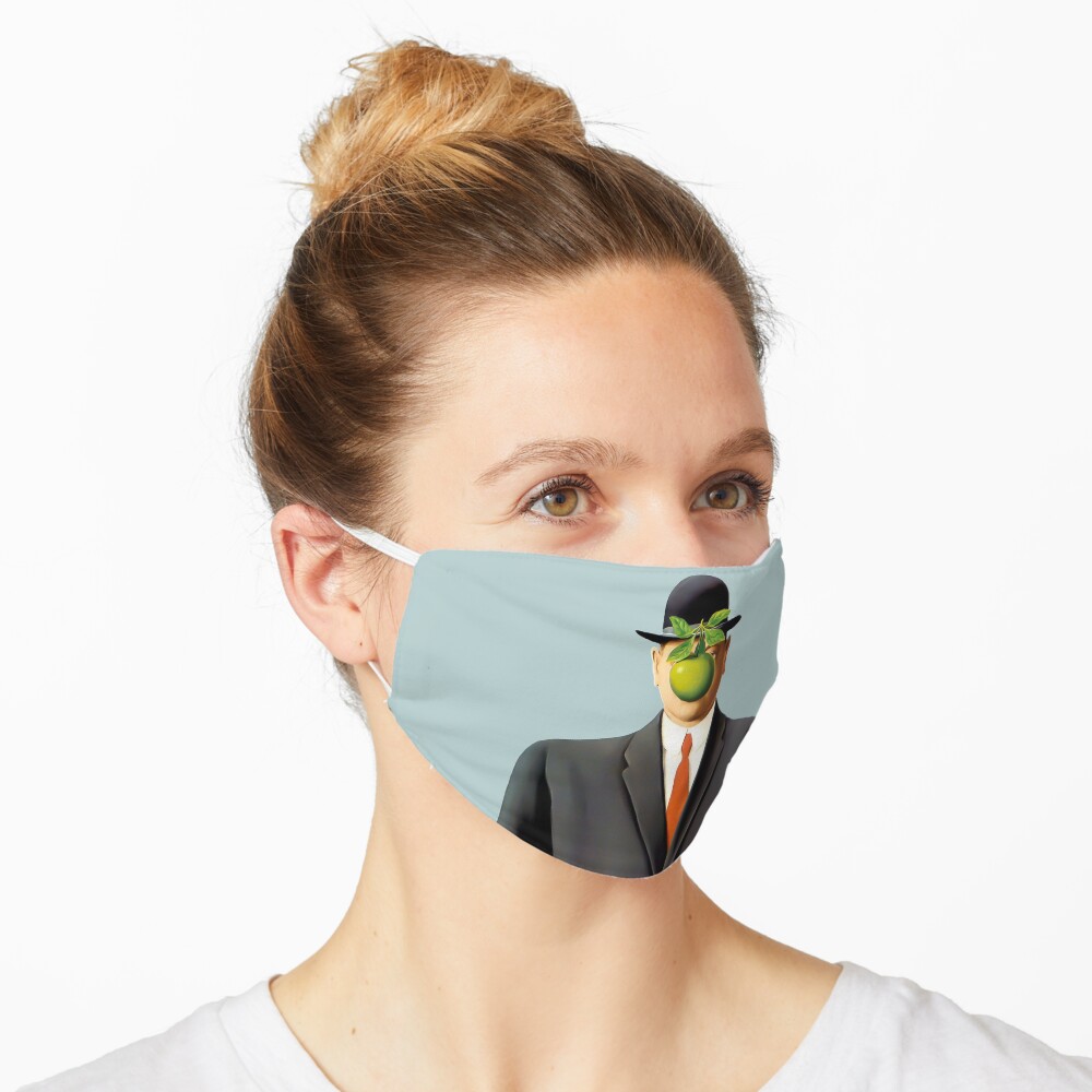 Rene Magritte The Son of Man, 1964 Artwork, Tshirts, Posters, Prints, Bags, Men, Women, Youth Mask
