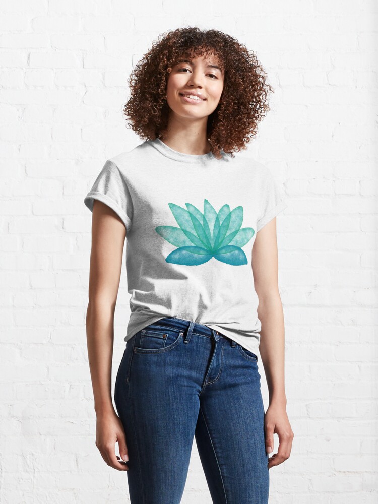 Alternate view of Calm Corner Lotus Floral Watercolor on rose marble Classic T-Shirt