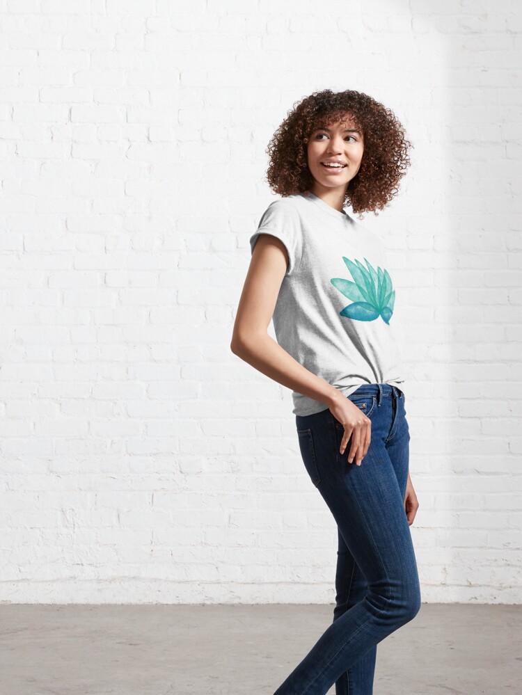 Alternate view of Calm Corner Lotus Floral Watercolor on rose marble Classic T-Shirt