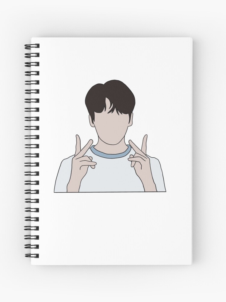 Cuaderno de espiral «Jungkook BTS dibujando con signos de paz» de chimsjoon  | Redbubble