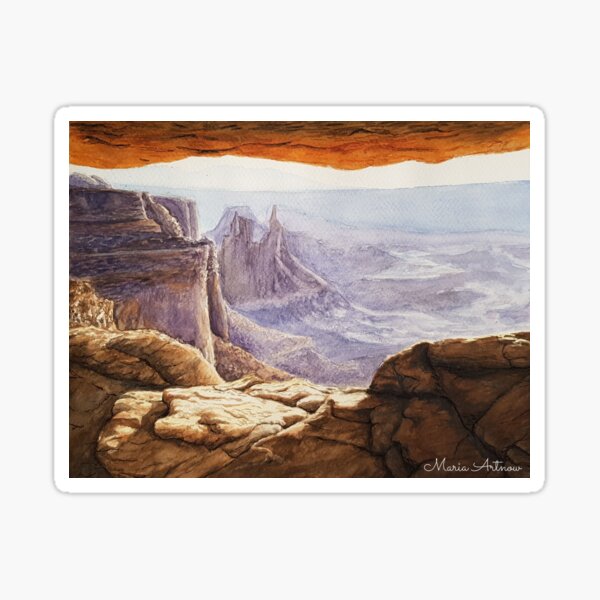 Landscape sunrise watercolor Utah USA Sticker