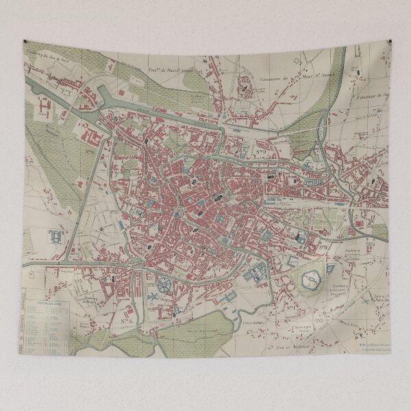 Item preview, Vintage Ghent Belgium Map (1878) designed and sold by BravuraMedia.