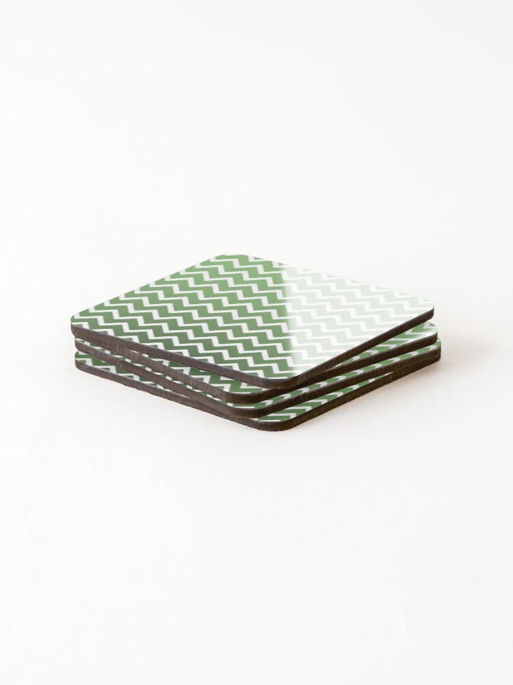 Thumbnail 4 of 5, Coasters (Set of 4), Mint zigzag designed and sold by powerpointer.