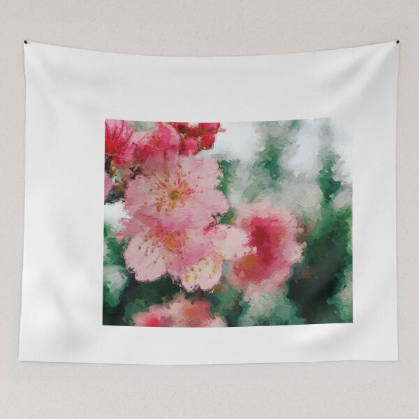 Item preview, Pink cherry blossom flowers tree colorful painting  designed and sold by baligaia.